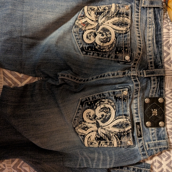 Miss Me Women's Blue Jeans with Embellished Pocket - Picture 2 of 7